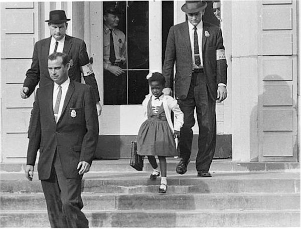 Ruby Bridges being escorted