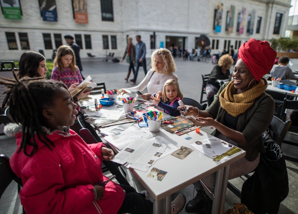 Children and adults making art at Cleveland Museum of Art's Martin Luther King Day Celebration [Scott Shaw Photography/Cleveland Museum of Art]
