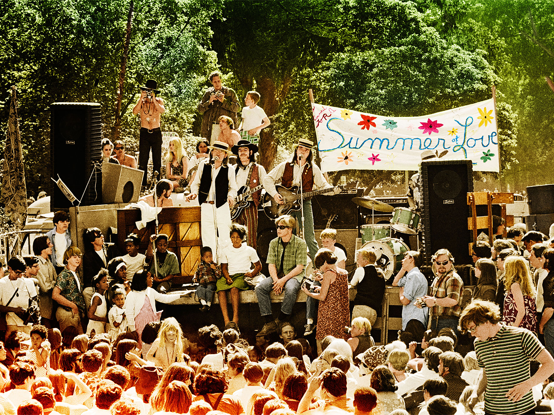 The Charlatans playing at the Summer of Love concert in Golden Gate Park, San Francisco, 1967.