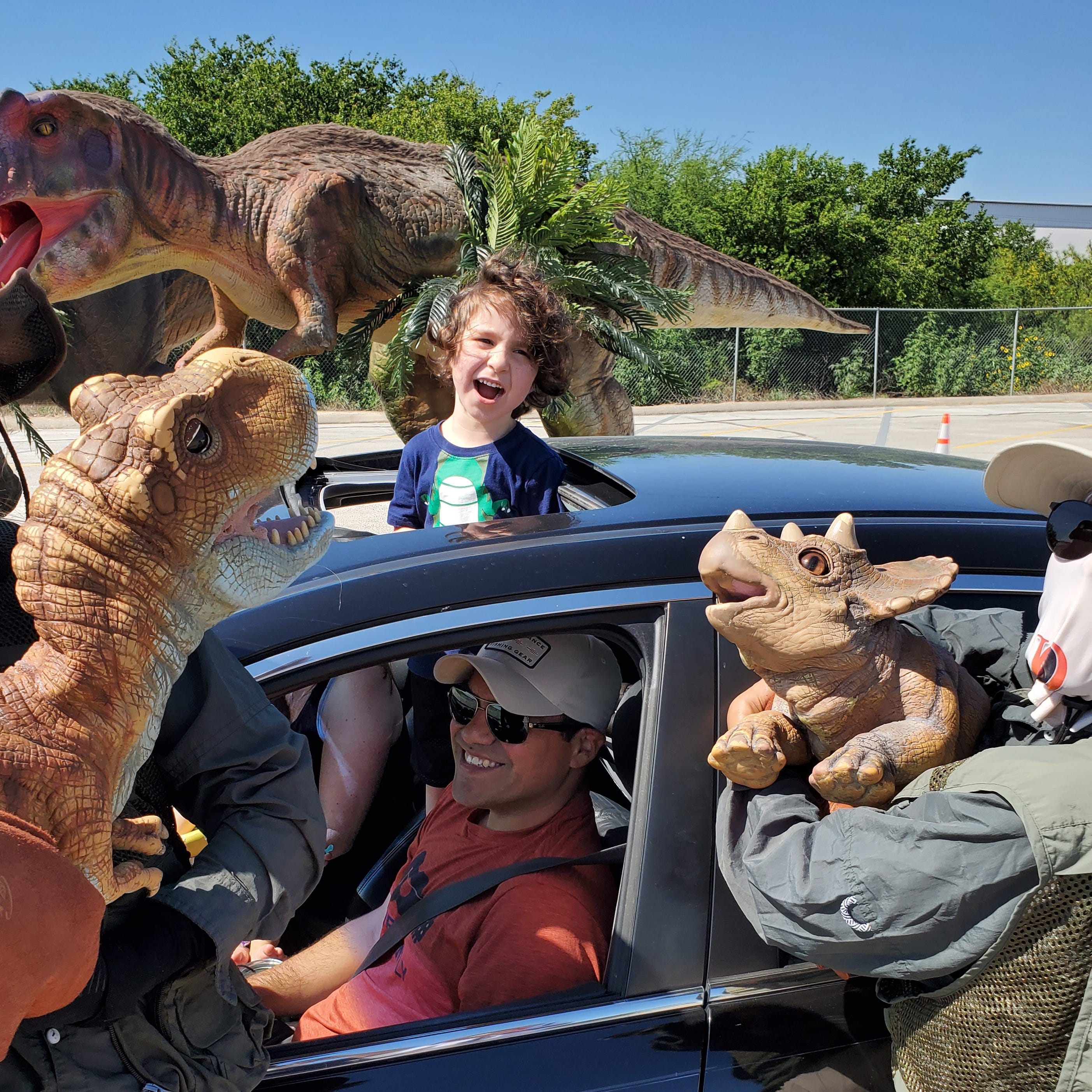 Jurassic Quest drive-thru dinosaur exhibit sets at DTE Energy Music Theatre's parking lot Friday through Aug. 23.