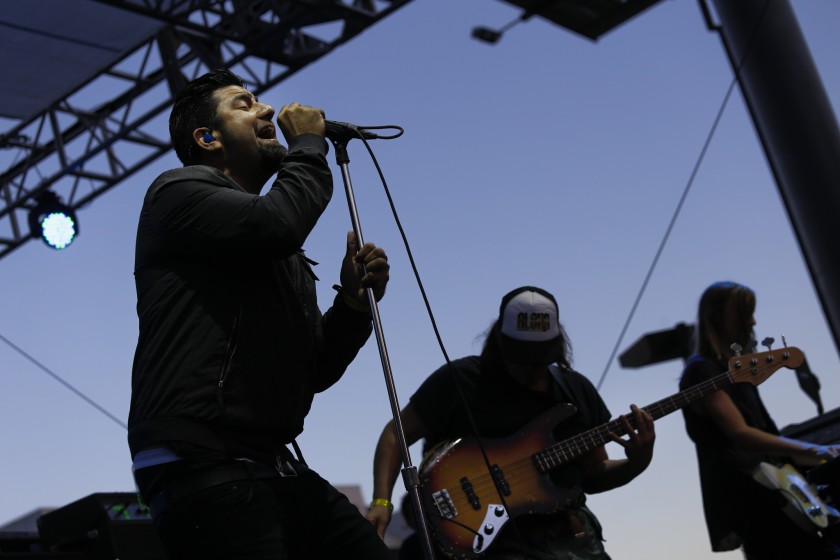 Deftones' Chino Moreno, left, performs with Crosses, a musical side project formed with guitarist Shaun Lopez.