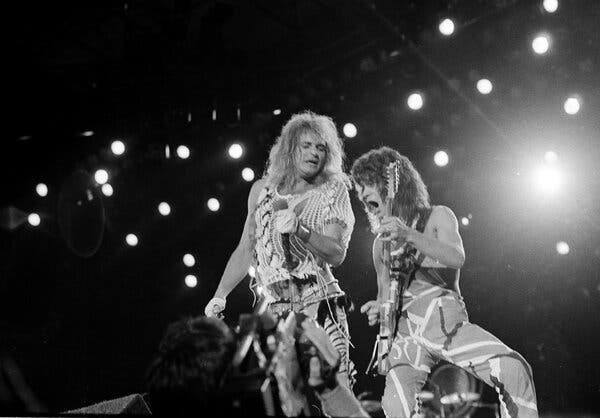 David Lee Roth and Mr. Van Halen in performance in 1983. In his years as Van Halen’s lead singer, Mr. Roth presented a scene-stealing mix of Lothario, peacock and clown.